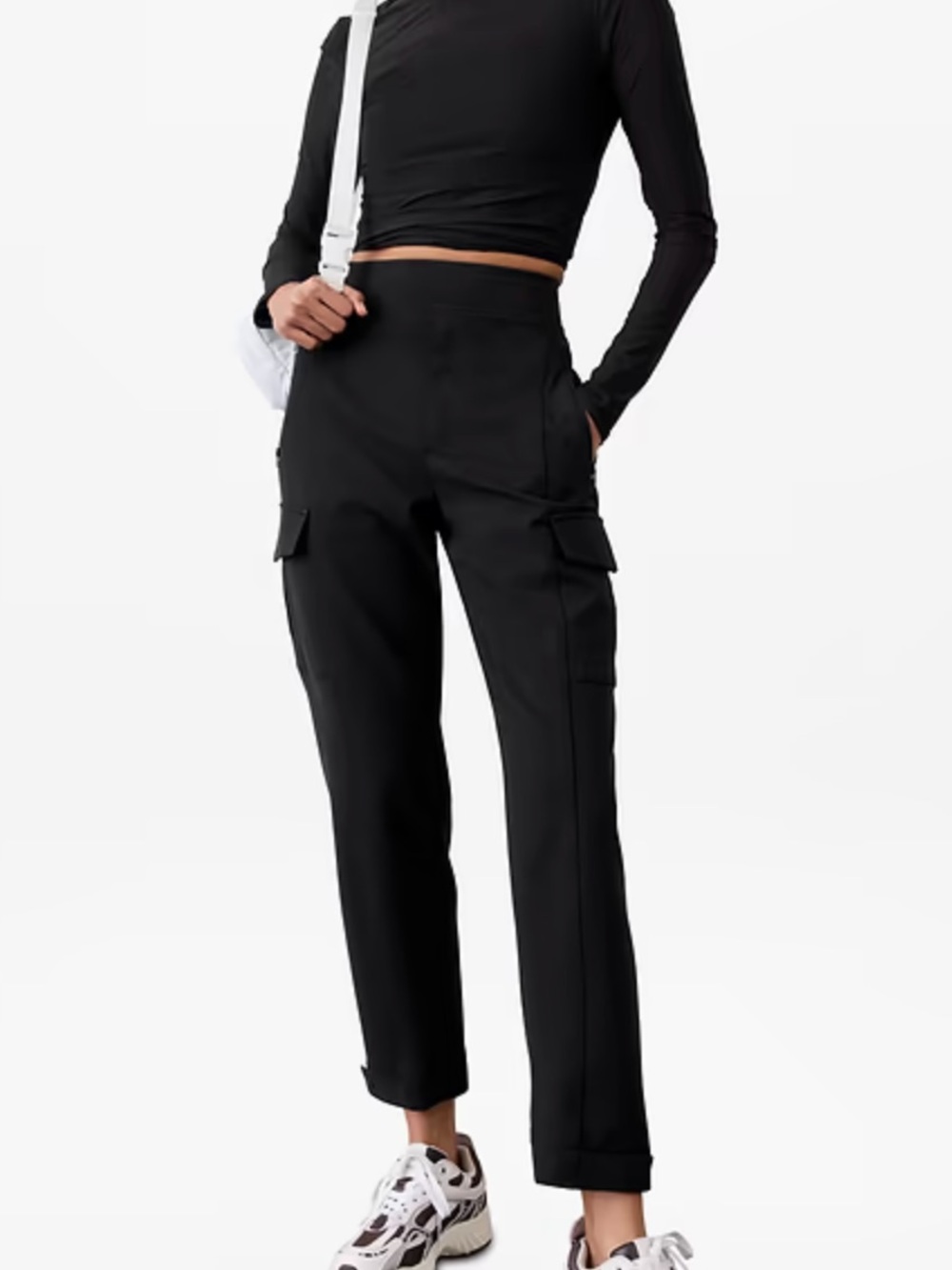 Athleta High-Rise Charcoal Grey Cargo Pants for Women